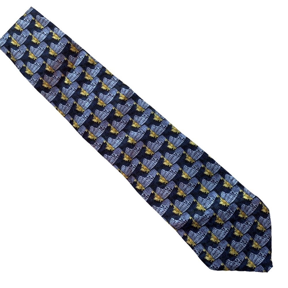 Ermenegildo Zegna Silk Tie Men’s 57”x4” Multicolor Roman Colosseum Woven Design - Picture 2 of 8
